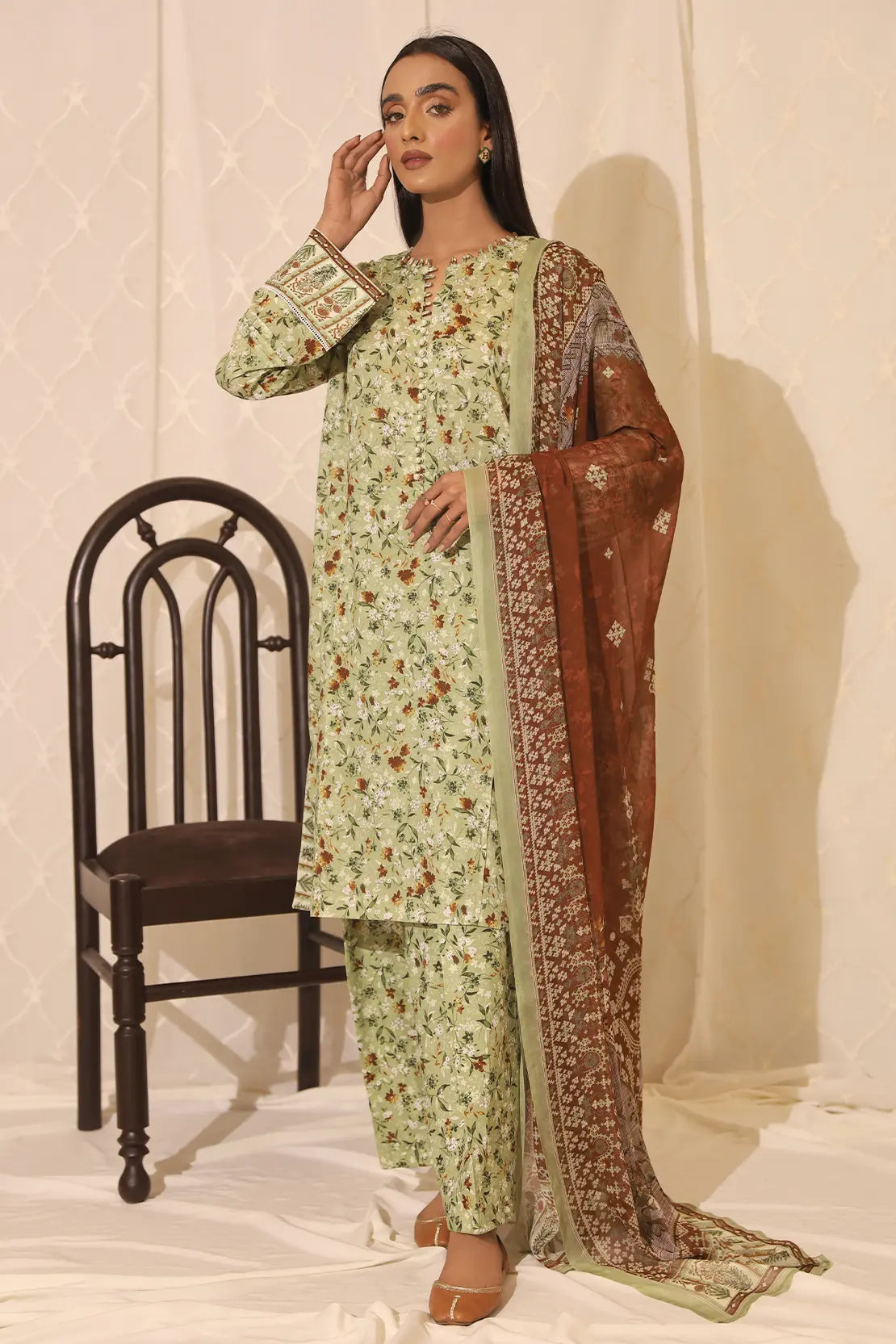 3 Piece – Premium Printed Lawn – 7765