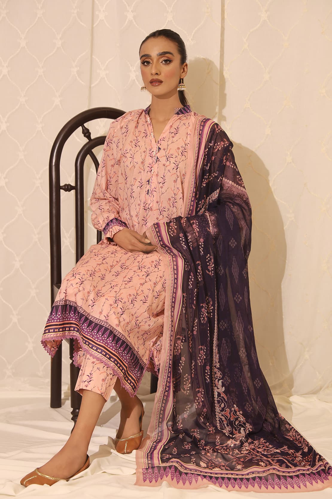 3 Piece – Premium Printed Lawn – 7766