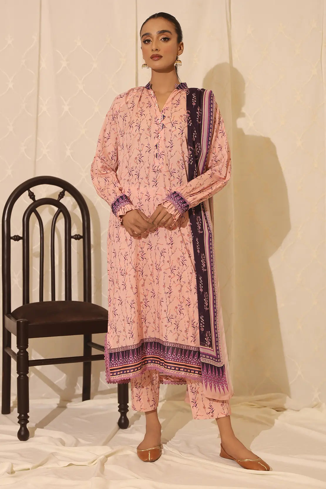 3 Piece – Premium Printed Lawn – 7766