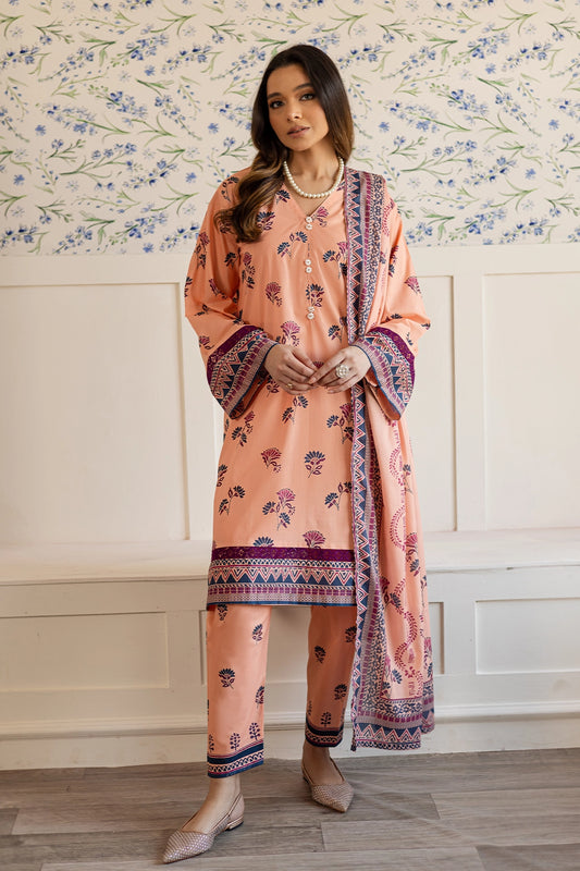 3 Piece - Premium Digital Printed Lawn - 511