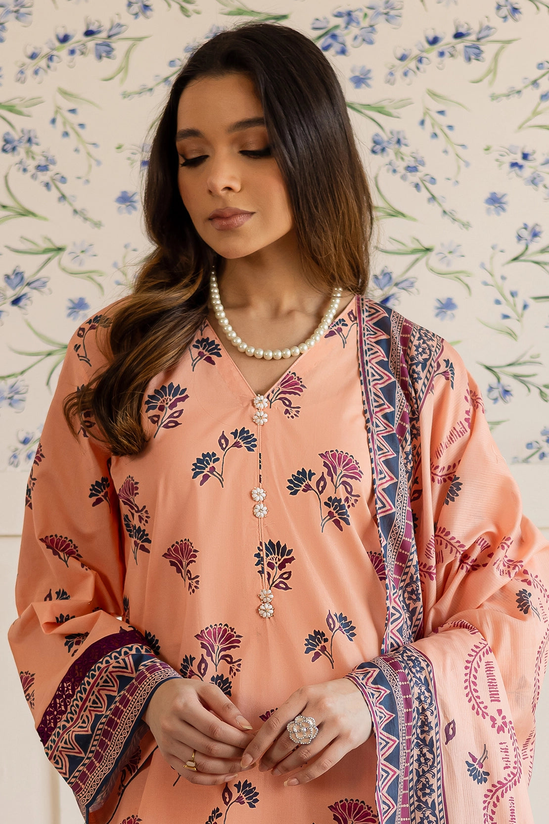 3 Piece - Premium Digital Printed Lawn - 511