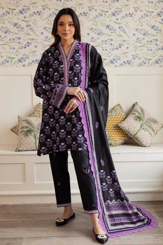 3 Piece - Premium Digital Printed Lawn - 520