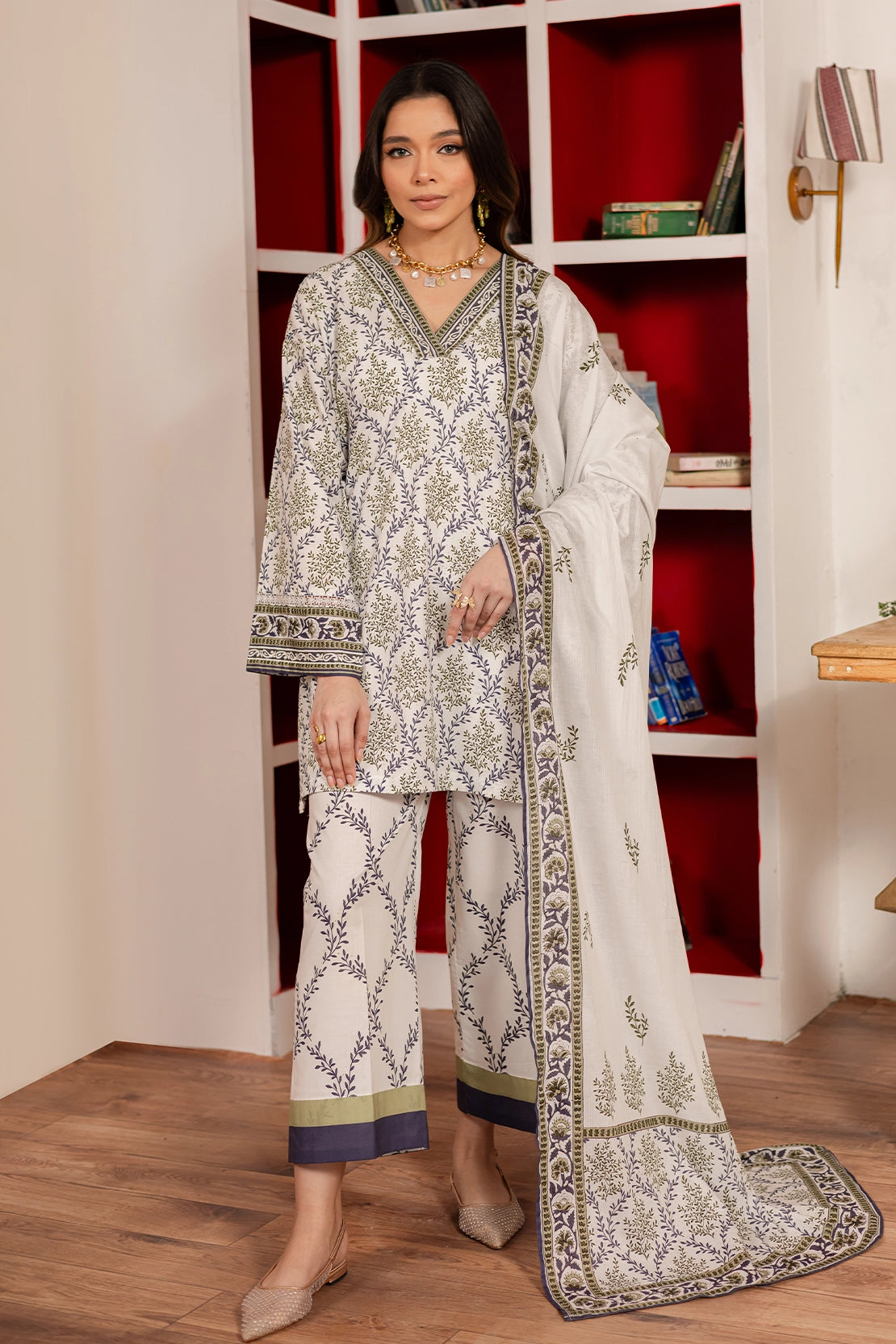 3 Piece - Premium Digital Printed Lawn - 512