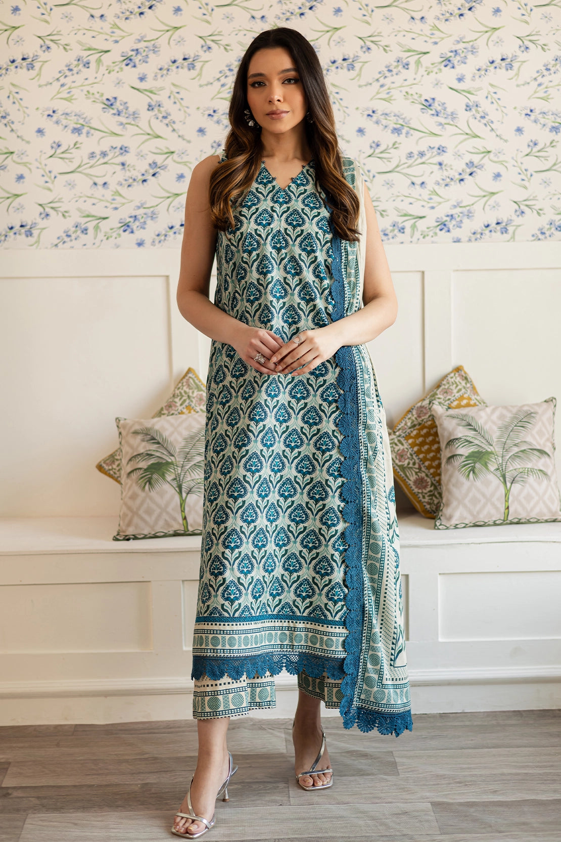 3 Piece - Premium Digital Printed Lawn - 513