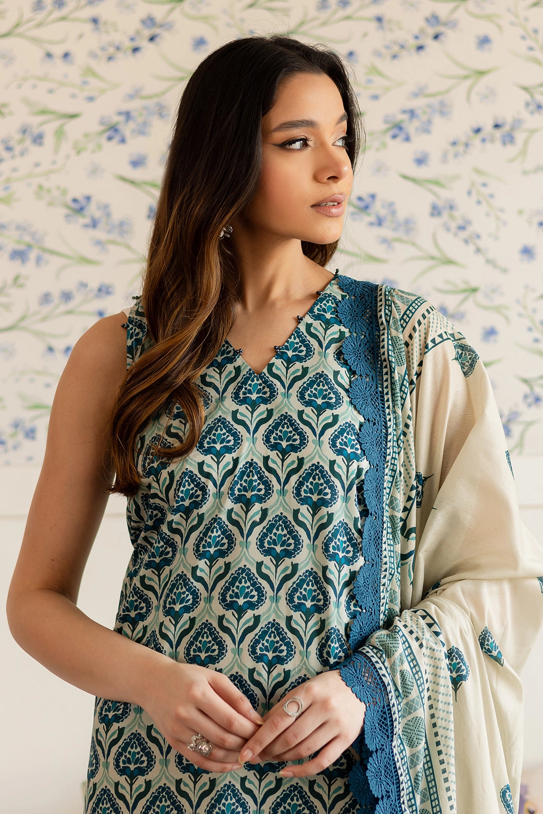3 Piece - Premium Digital Printed Lawn - 513
