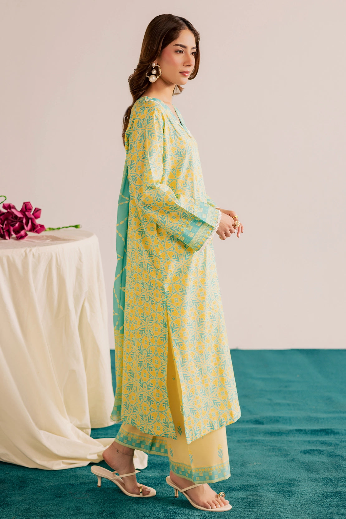 3 Piece- Premium Digitally Printed Lawn - 3773