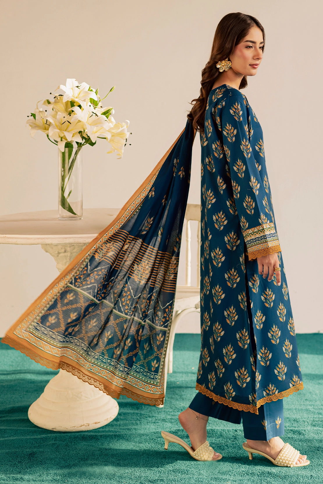 3 Piece- Premium Digitally Printed Lawn - 3774