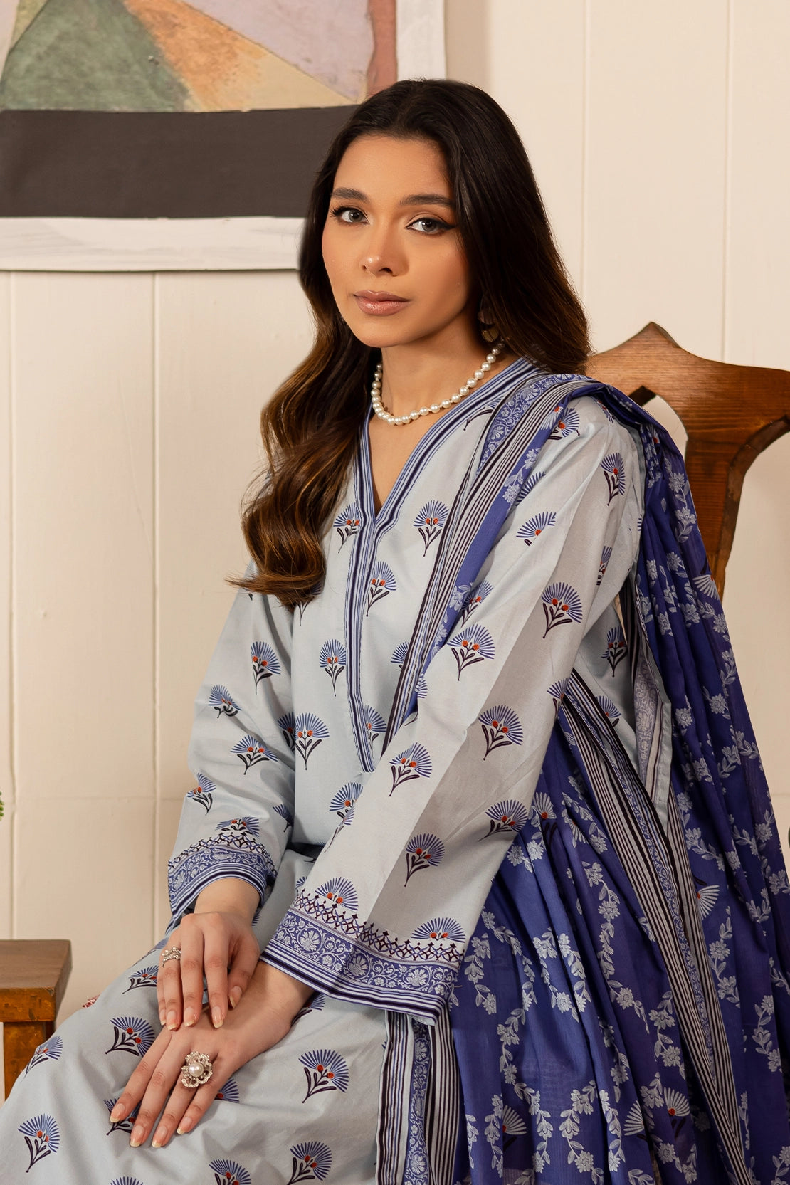 3 Piece - Premium Digital Printed Lawn - 514