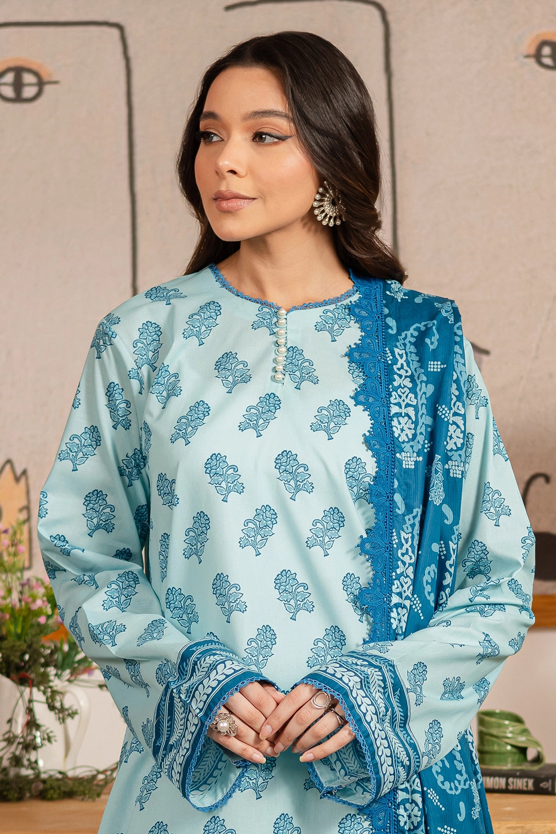 3 Piece - Premium Digital Printed Lawn - 515