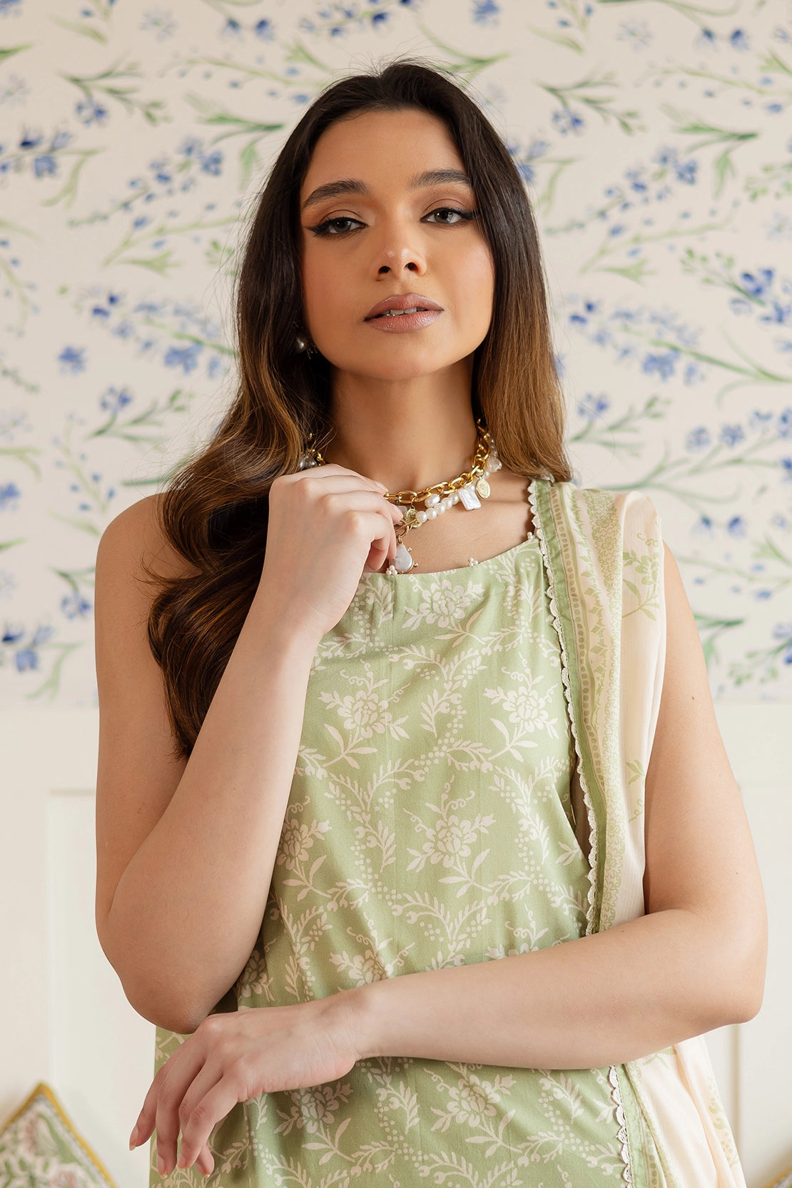 3 Piece - Premium Digital Printed Lawn - 516