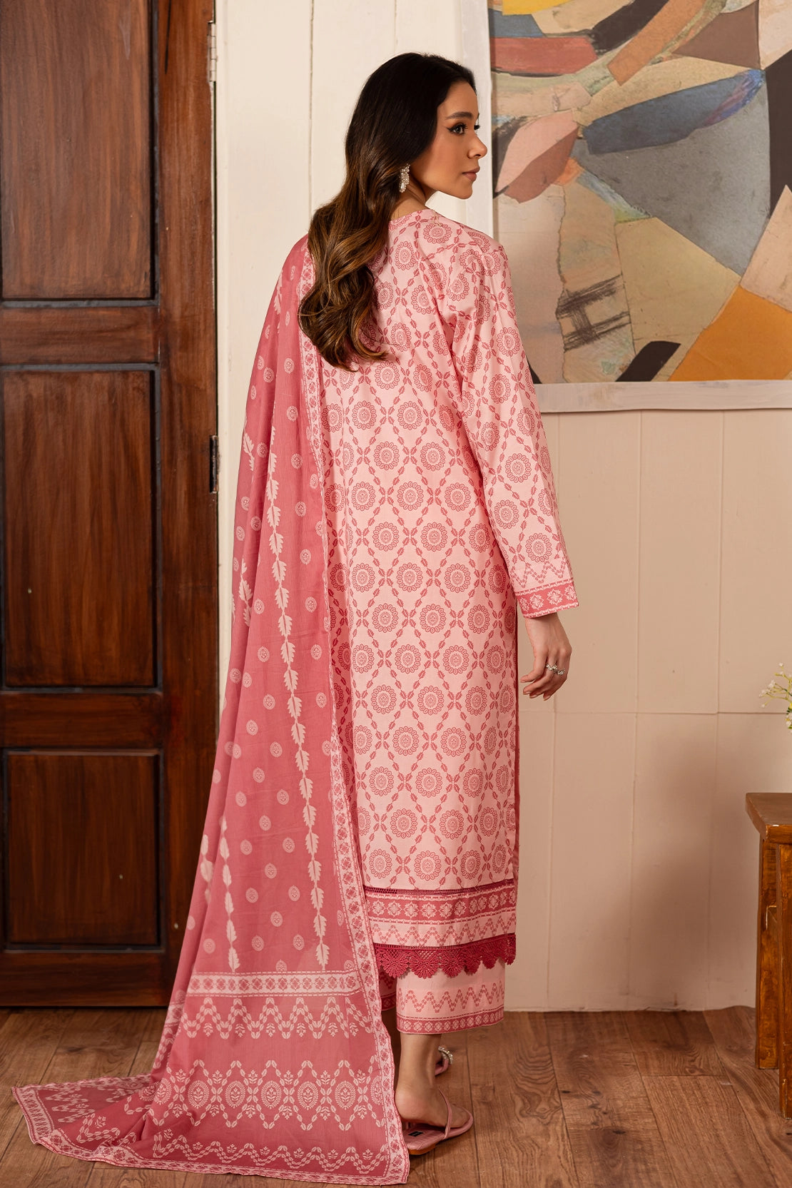 3 Piece - Premium Digital Printed Lawn - 517