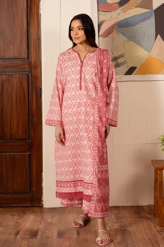 3 Piece - Premium Digital Printed Lawn - 517