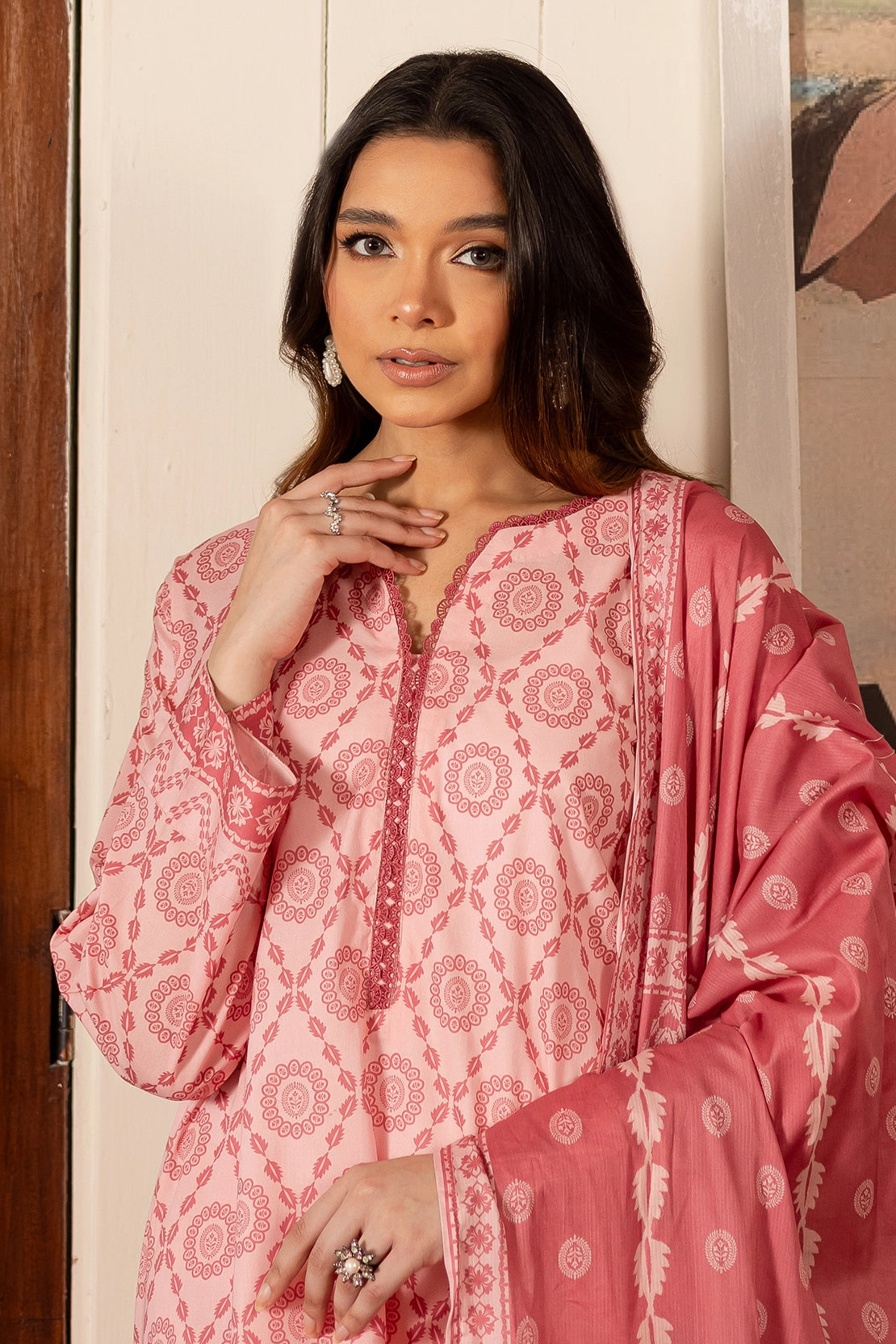 3 Piece - Premium Digital Printed Lawn - 517