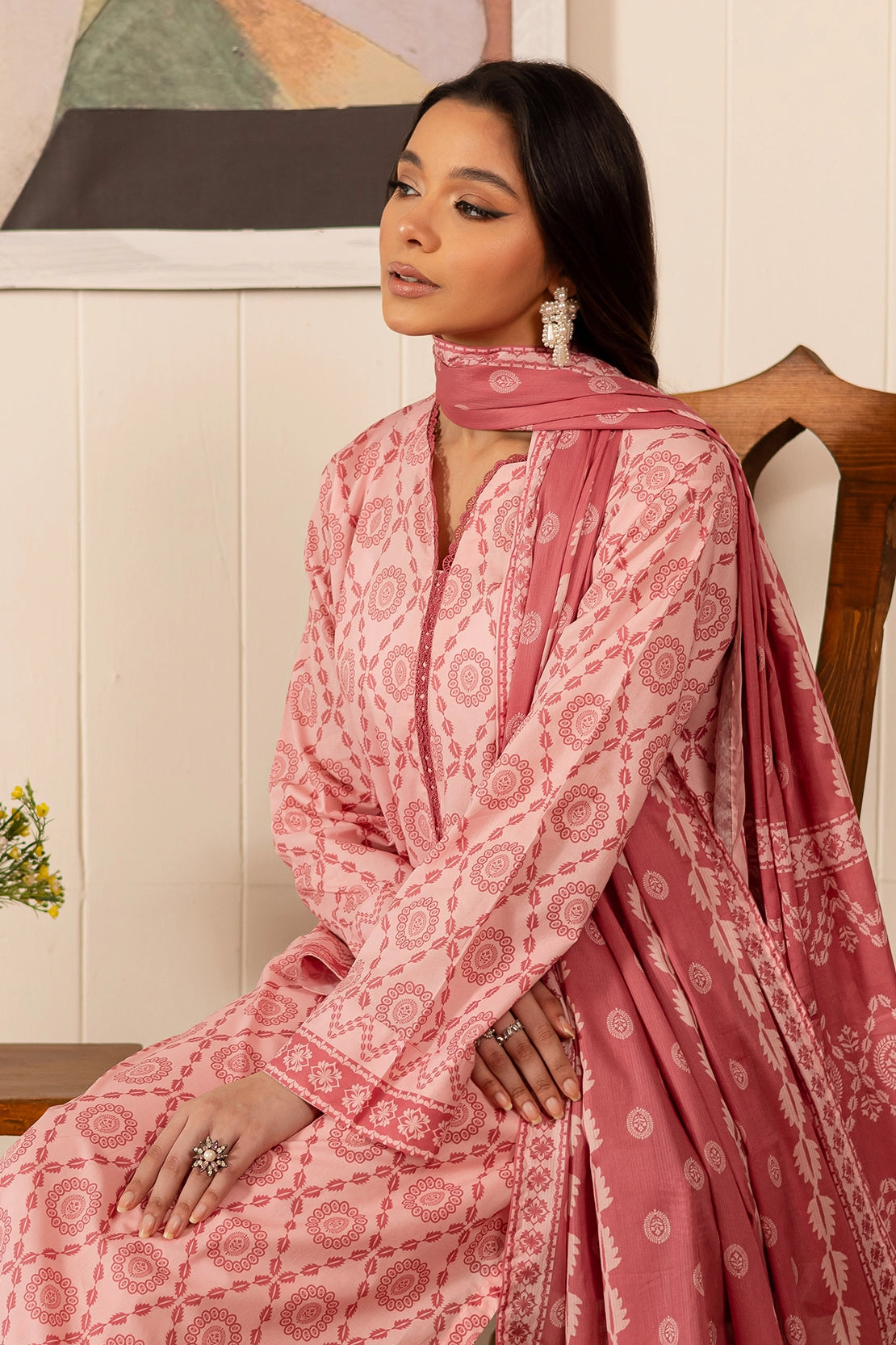 3 Piece - Premium Digital Printed Lawn - 517