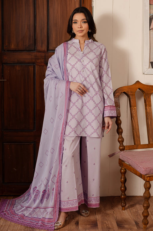 3 Piece - Premium Digital Printed Lawn - 518