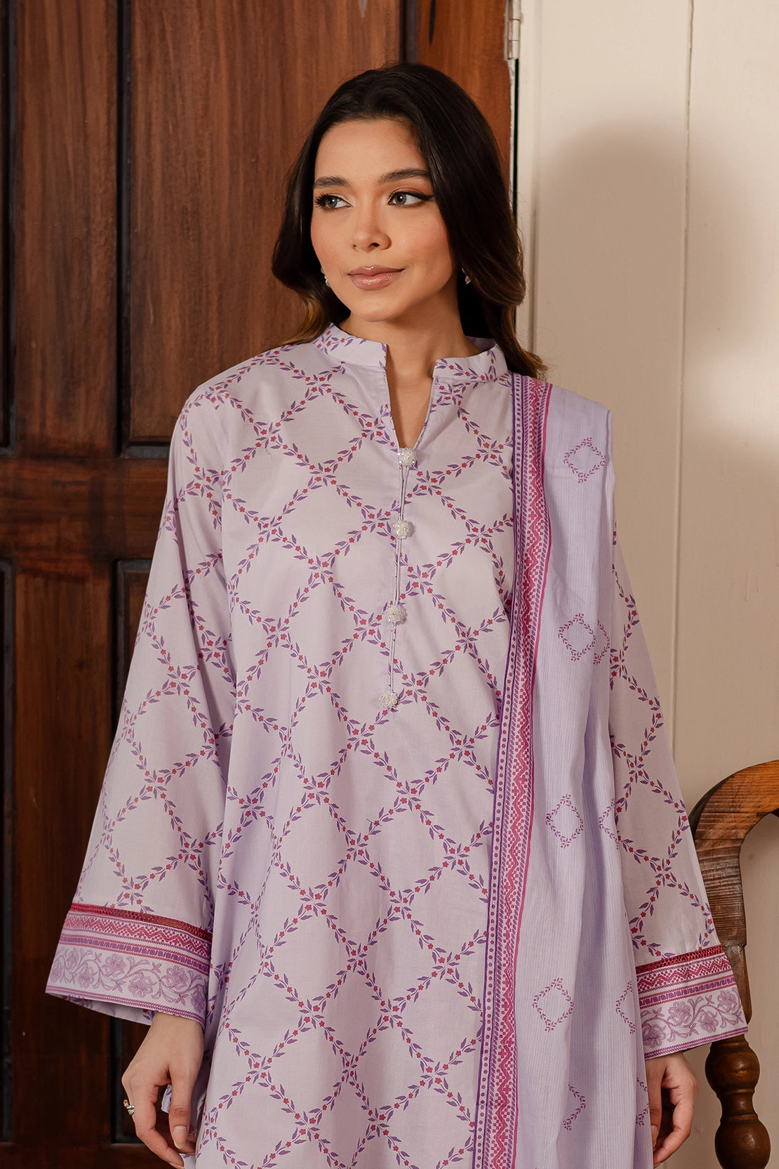 3 Piece - Premium Digital Printed Lawn - 518