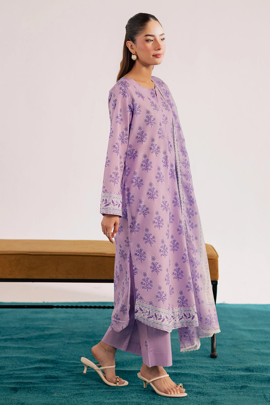3 Piece- Premium Digitally Printed Lawn - 3779