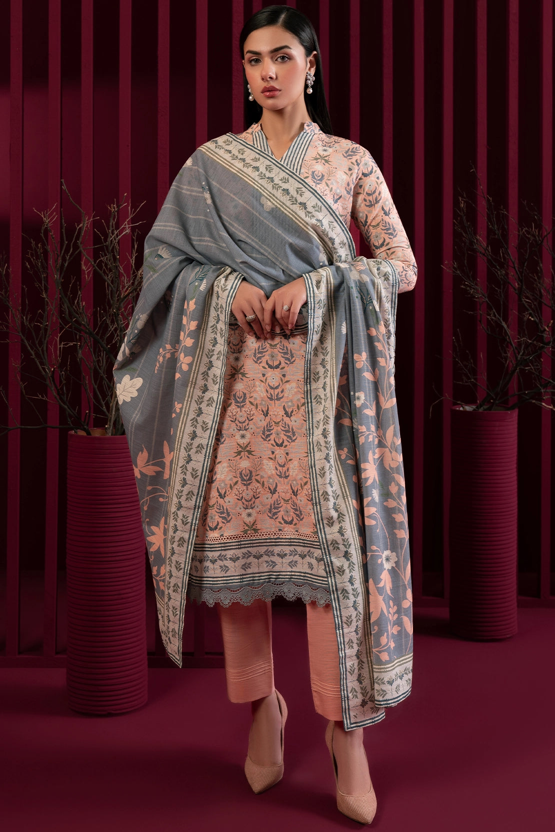 3 Piece - Digitally Printed Khaddar - 1011