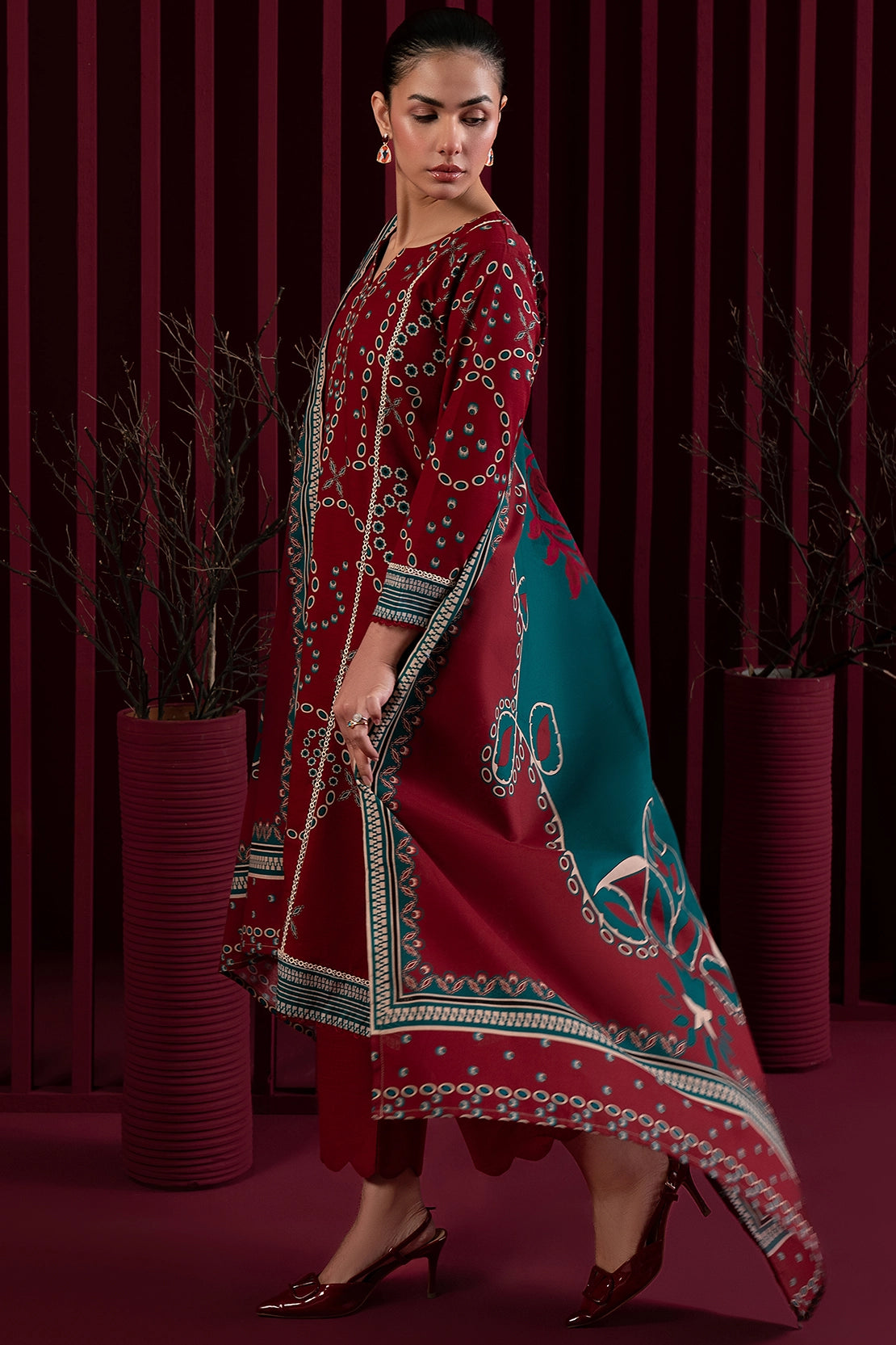 3 Piece - Digitally Printed Khaddar - 1012