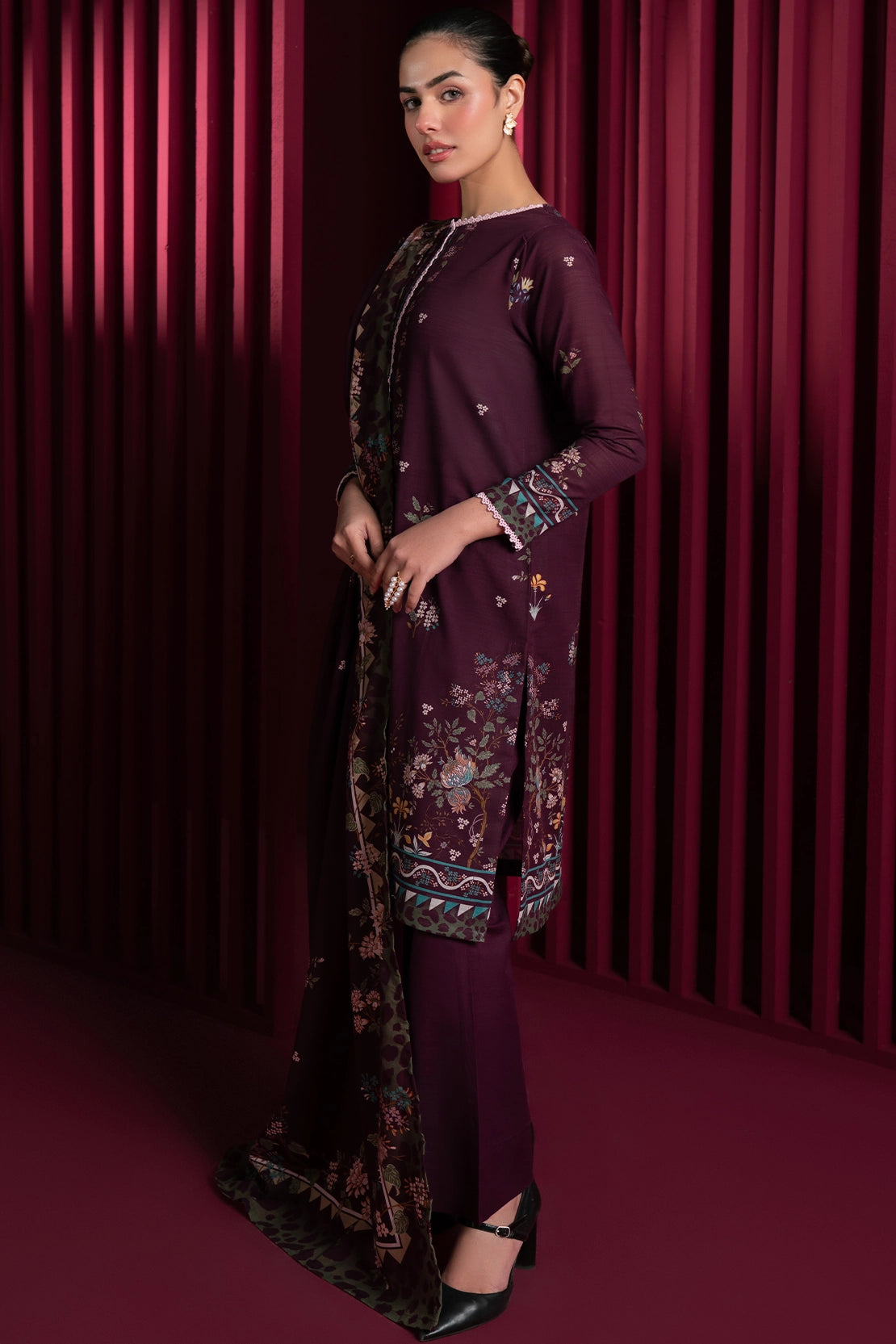 3 Piece - Digitally Printed Khaddar - 1014