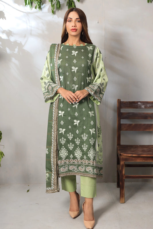 3 PIECE - PREMIUM EMBROIDERED LAWN - 9097
