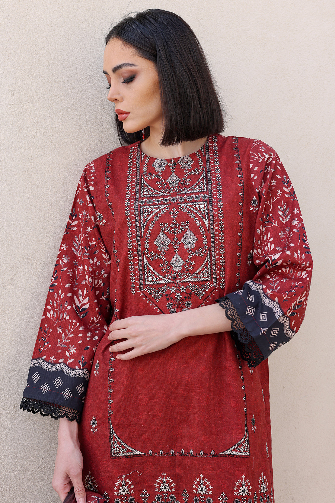 3 PIECE - PREMIUM EMBROIDERED KHADDAR - 8352