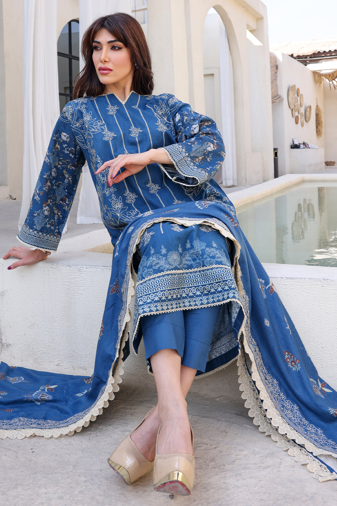 3 PIECE - PREMIUM EMBROIDERED KHADDAR - 8355