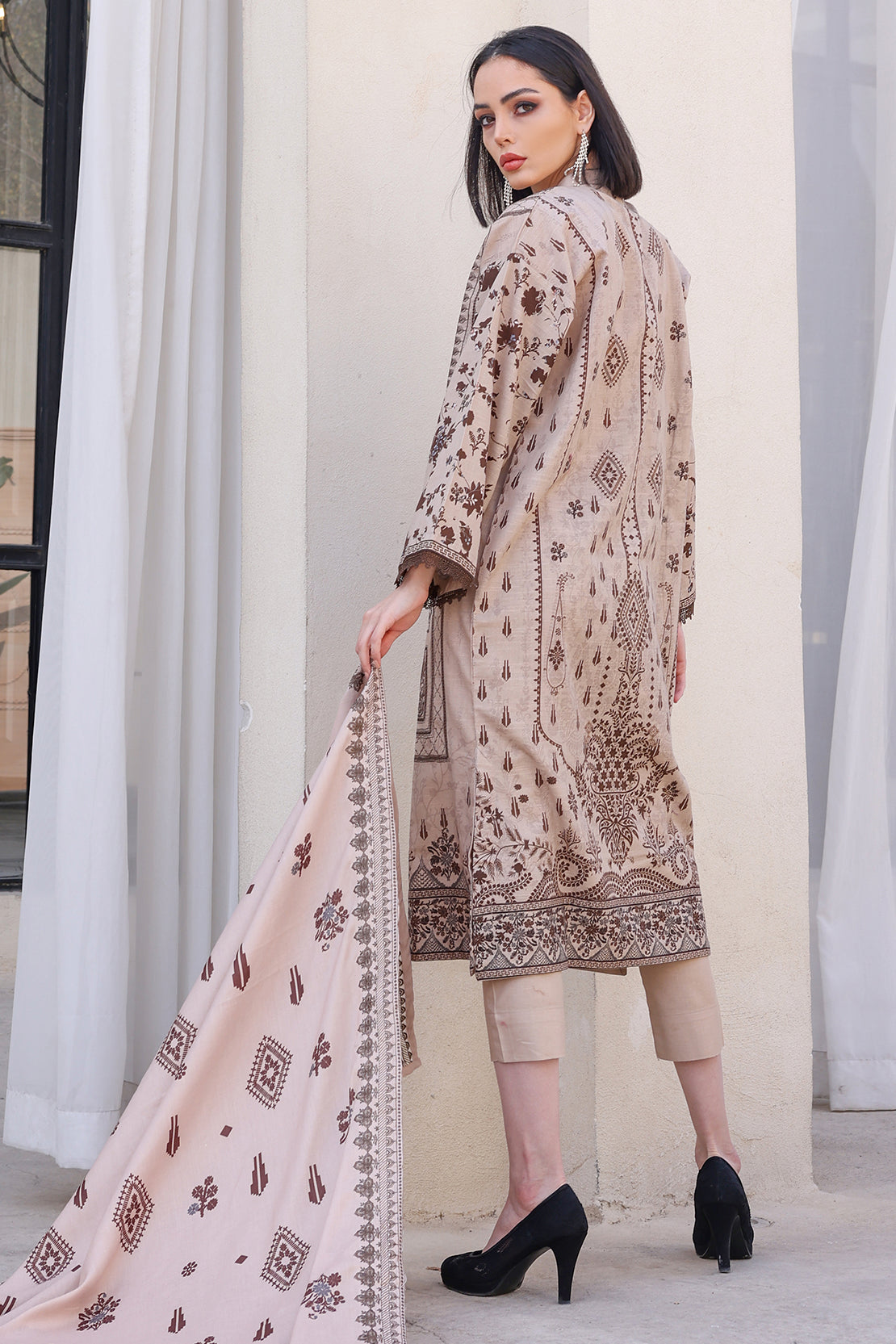 3 PIECE - PREMIUM EMBROIDERED KHADDAR - 8358