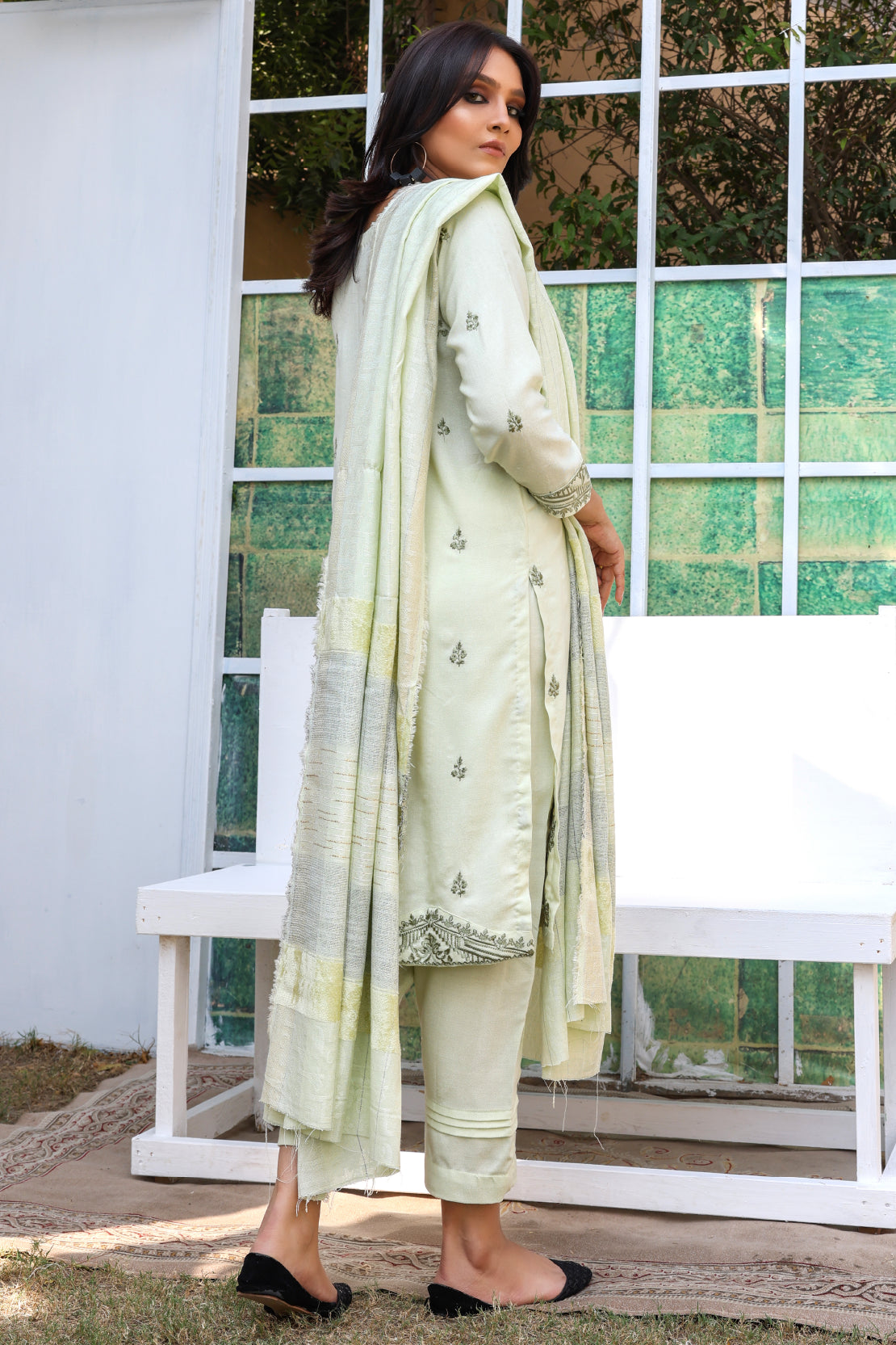 3 PIECE - PREMIUM EMBROIDERED PEACH -  707