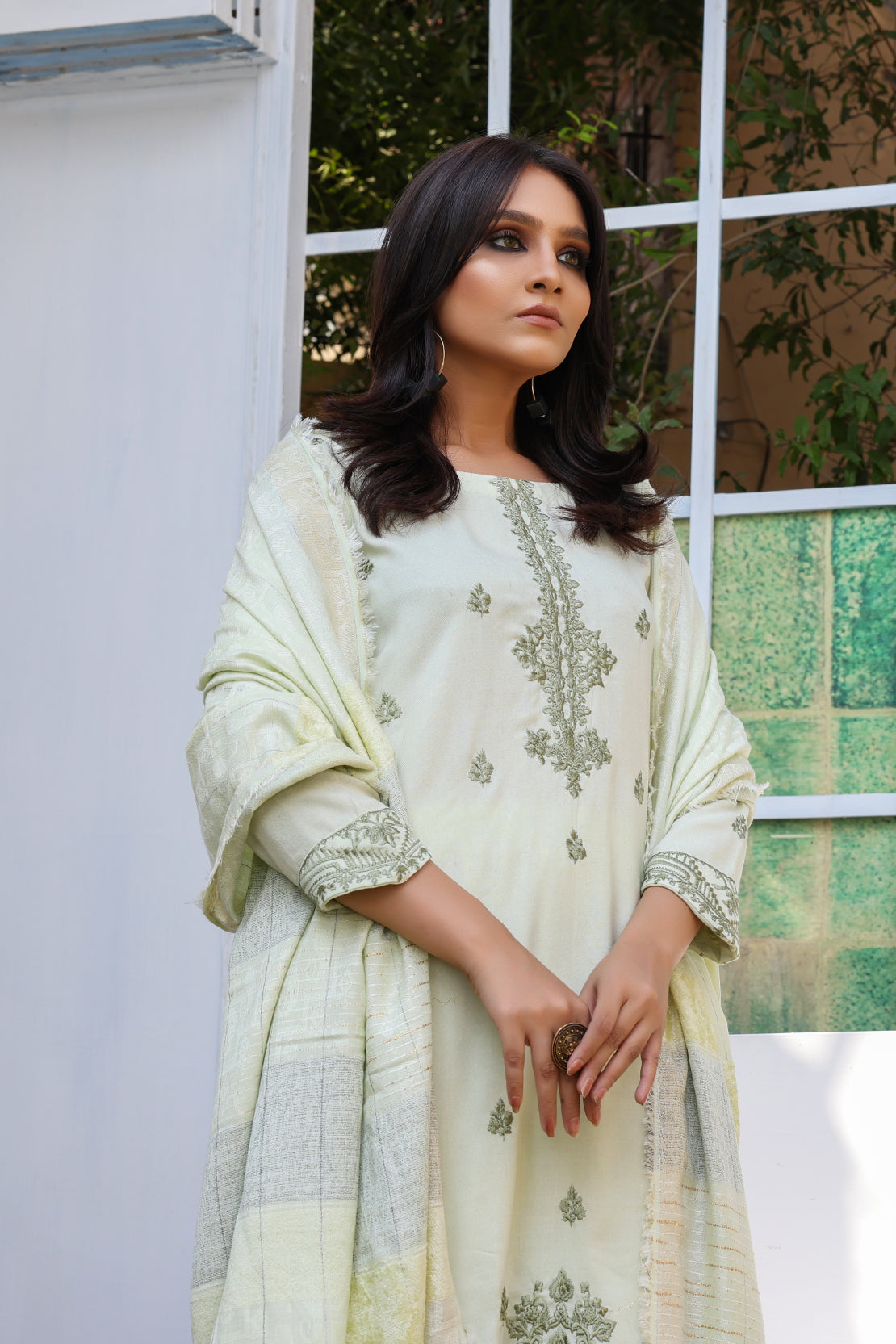 3 PIECE - PREMIUM EMBROIDERED PEACH -  707