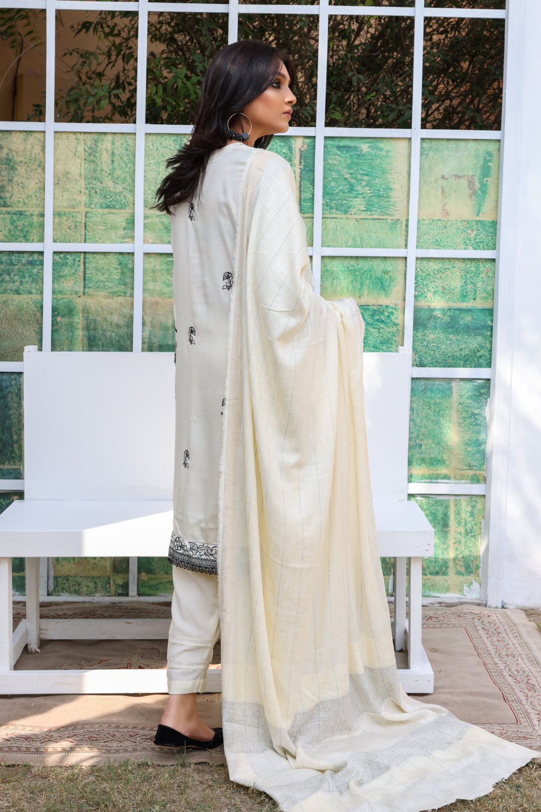 3 PIECE - PREMIUM EMBROIDERED PEACH -  706