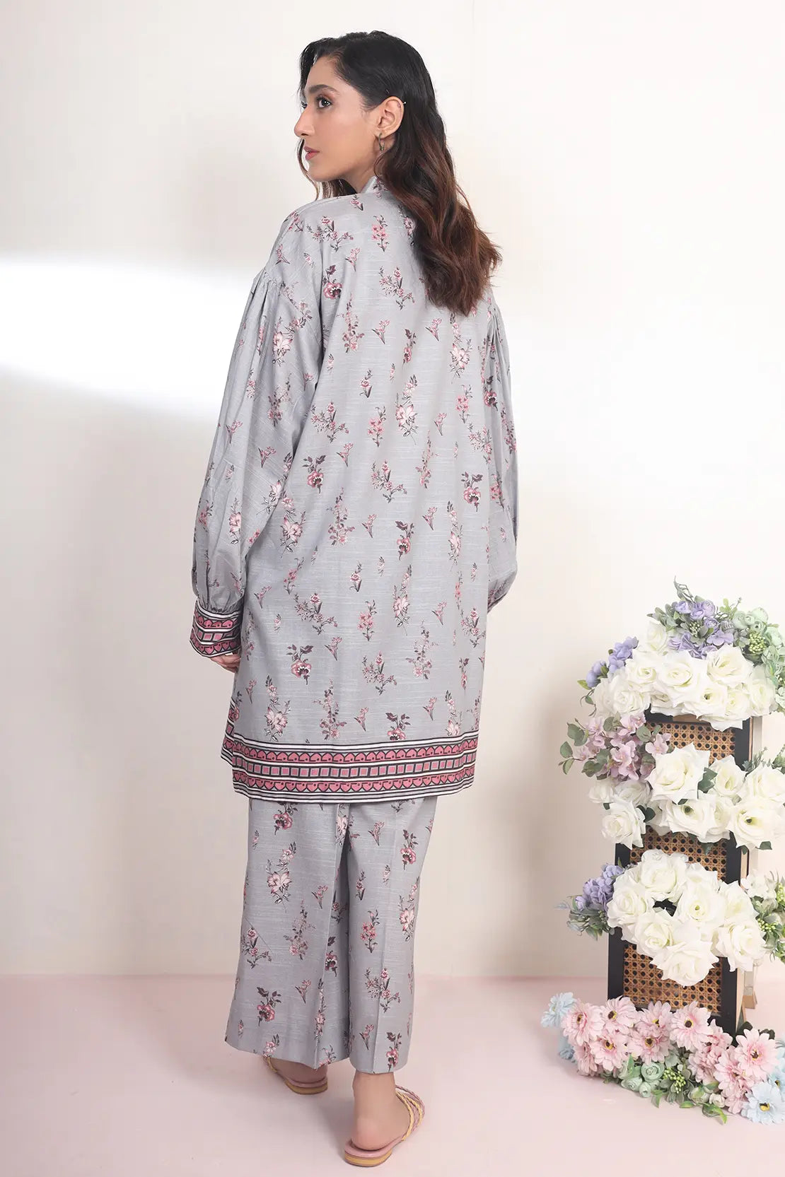 2 Piece - Digitally Printed Khadar - 8340