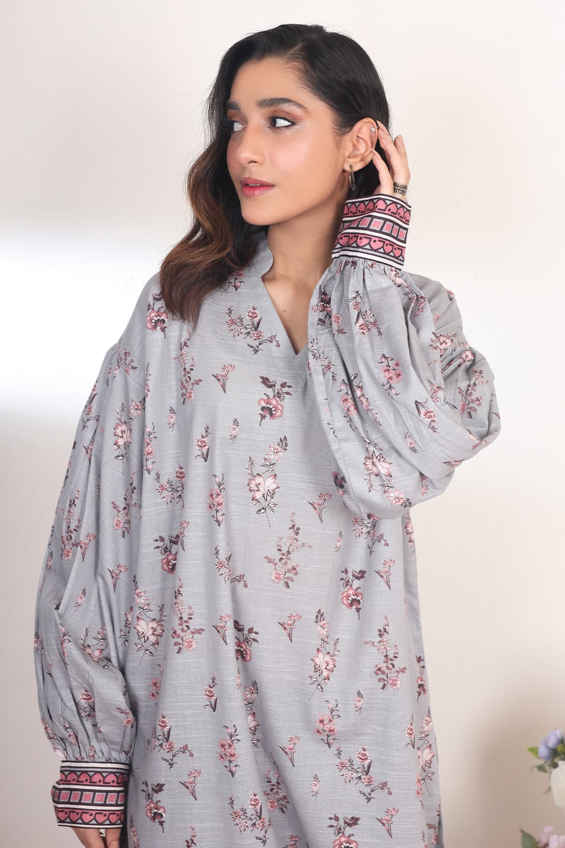 2 Piece - Digitally Printed Khadar - 8340