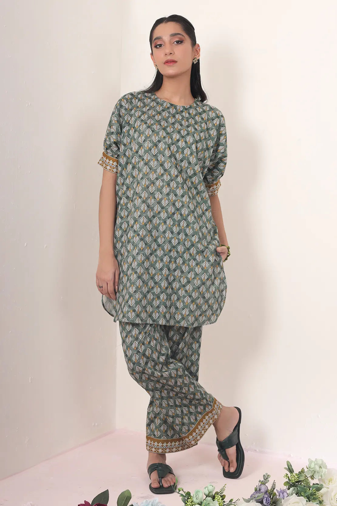 2 Piece - Digitally Printed Khadar - 8334