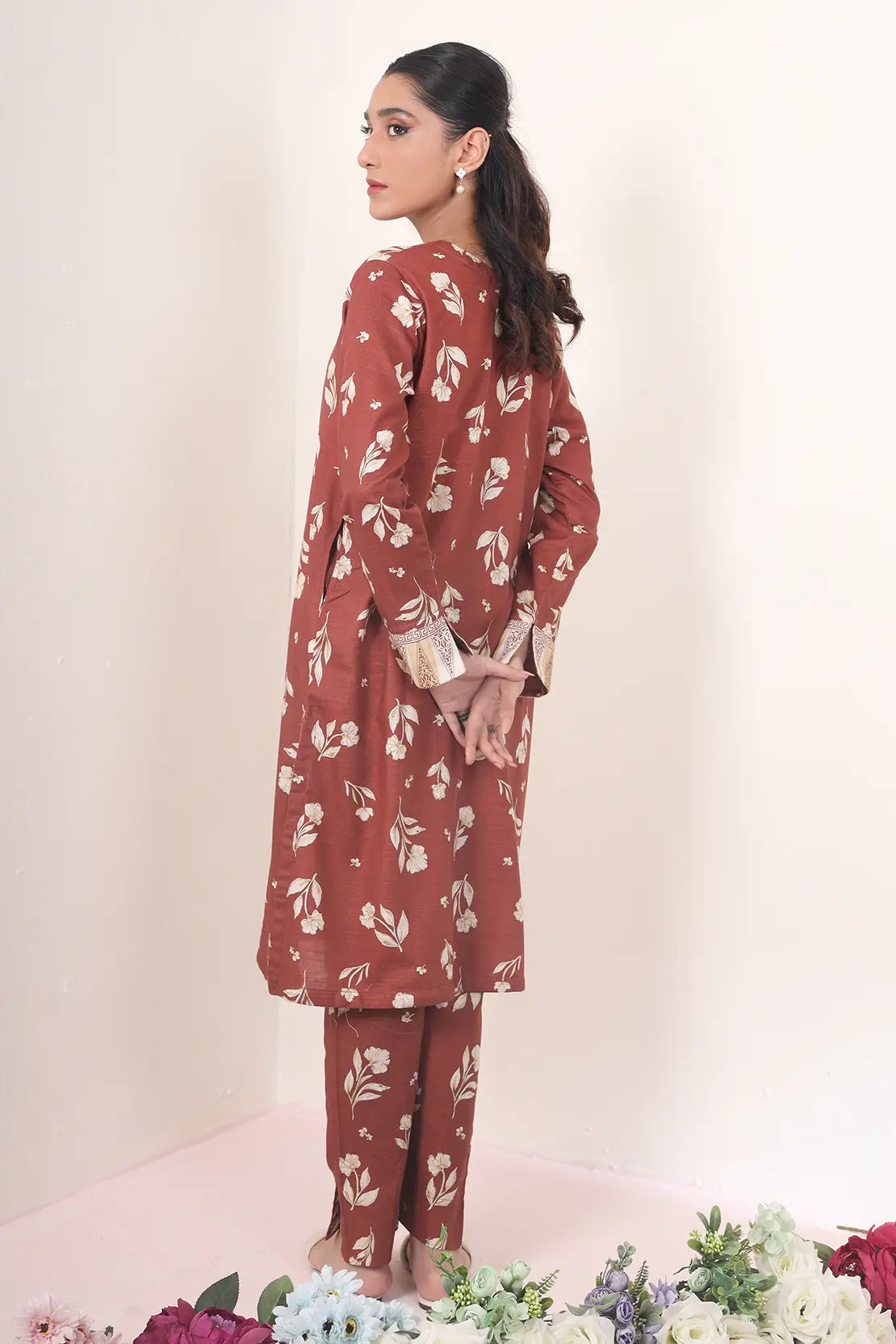 2 Piece - Digitally Printed Khadar - 8335