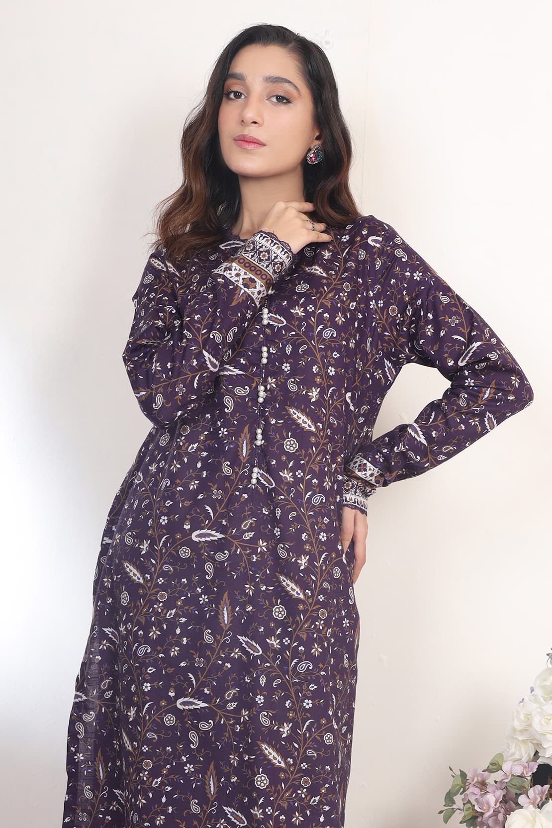 2 Piece - Digitally Printed Khadar - 8337