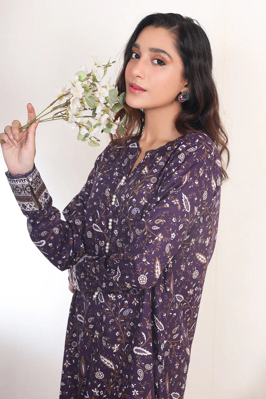 2 Piece - Digitally Printed Khadar - 8337