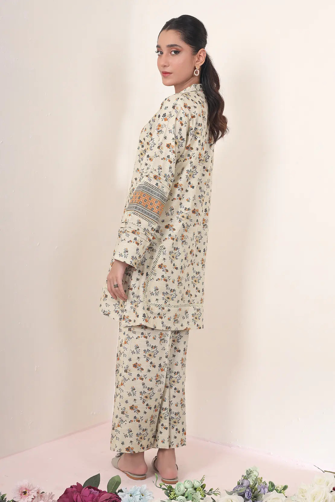 2 Piece - Digitally Printed Khadar - 8338