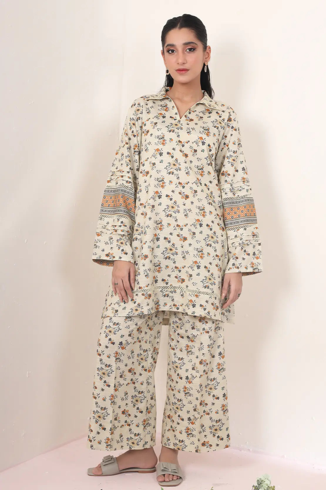 2 Piece - Digitally Printed Khadar - 8338