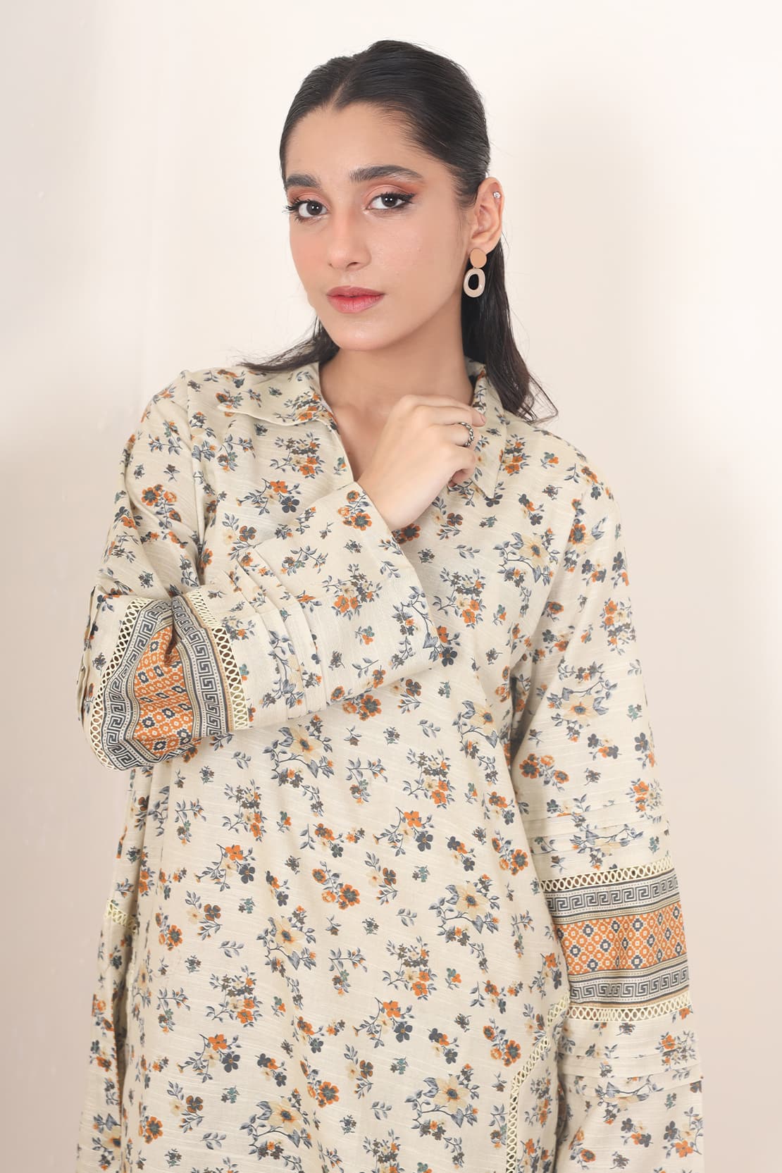 2 Piece - Digitally Printed Khadar - 8338