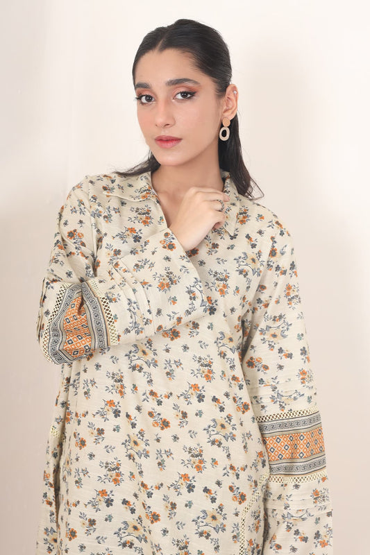 2 Piece - Digitally Printed Khadar - 8338