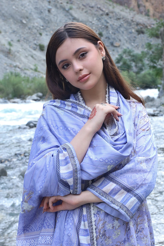 3 PIECE - EMBROIDERED LAWN - 8946