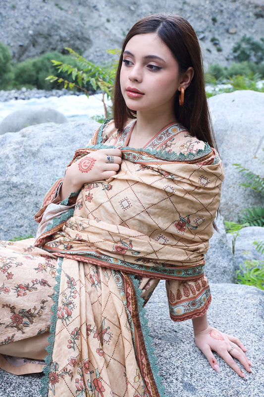 3 PIECE - EMBROIDERED LAWN - 8948