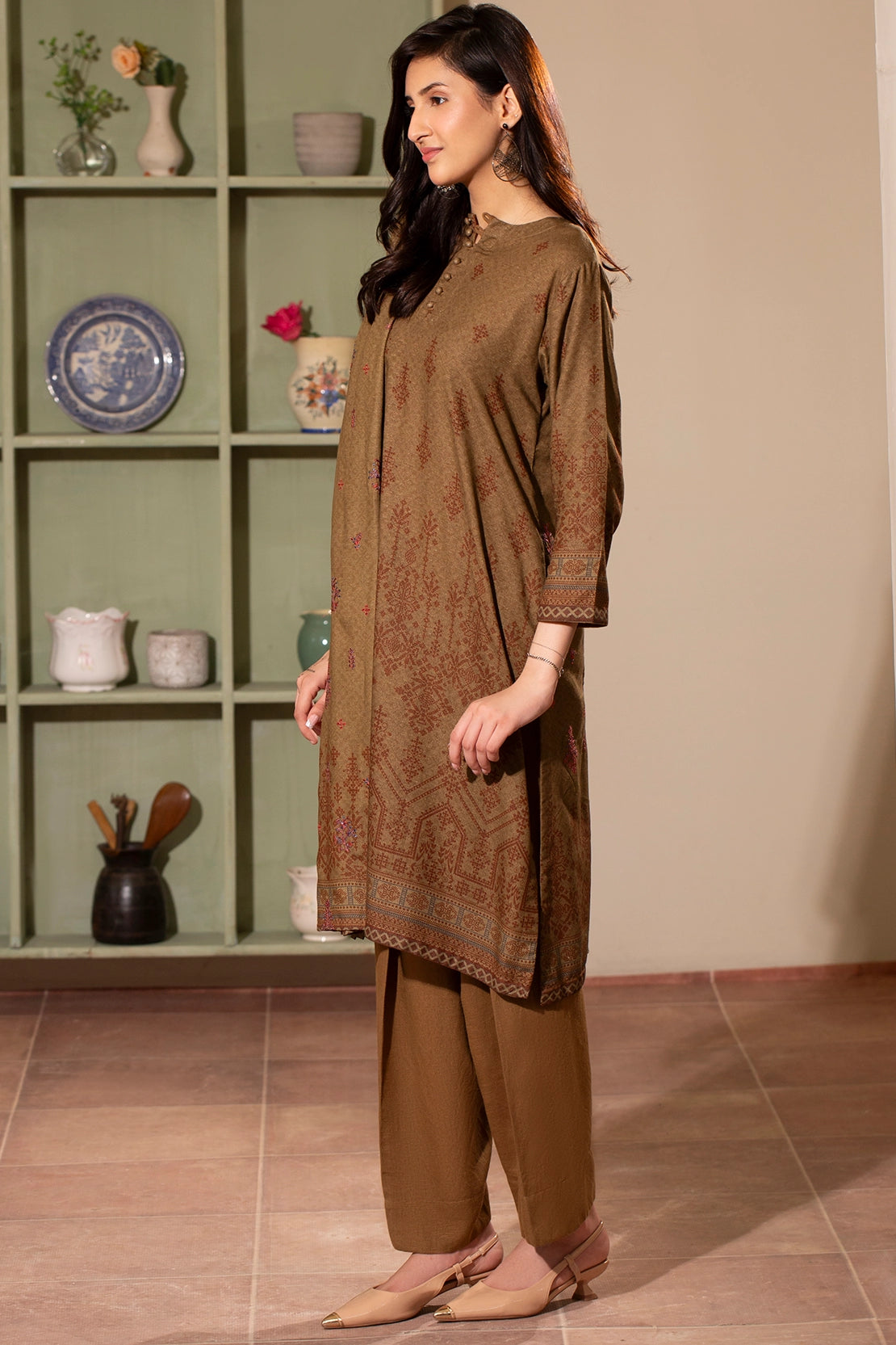 3 PIECE - PREMIUM EMBROIDERED KARANDI - 186