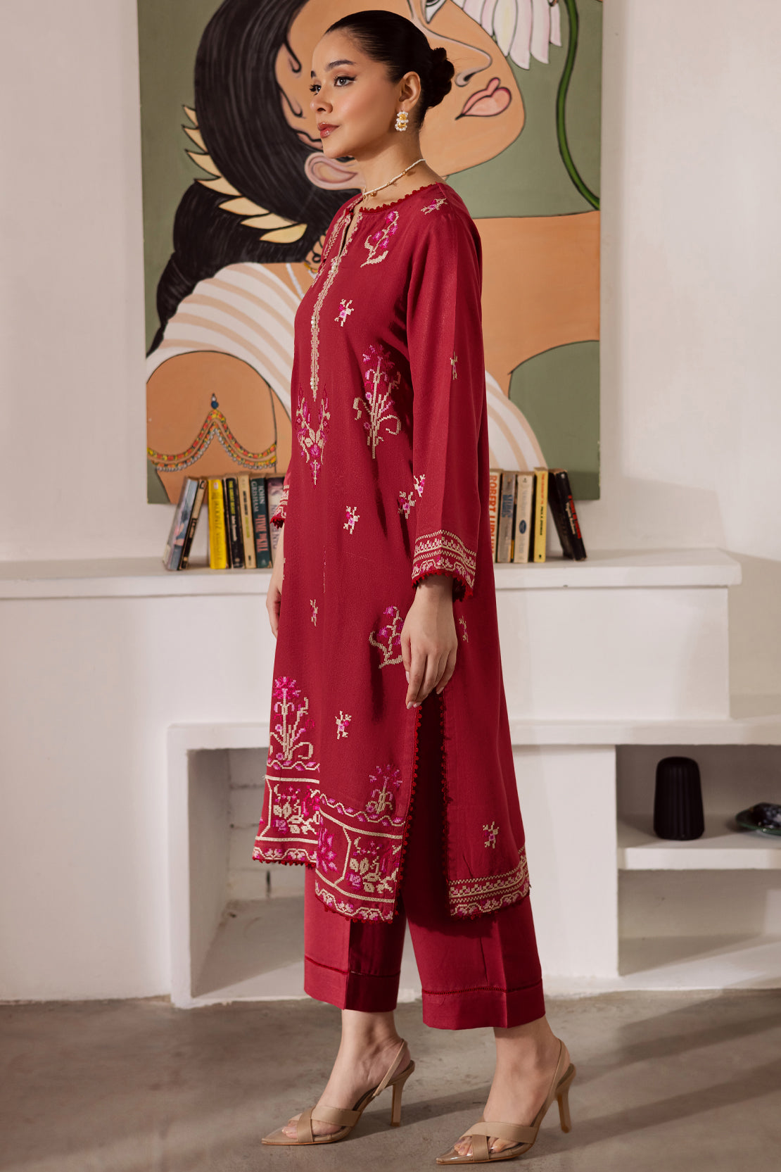 3 Piece - Premium Embroidered Karandi - 6667