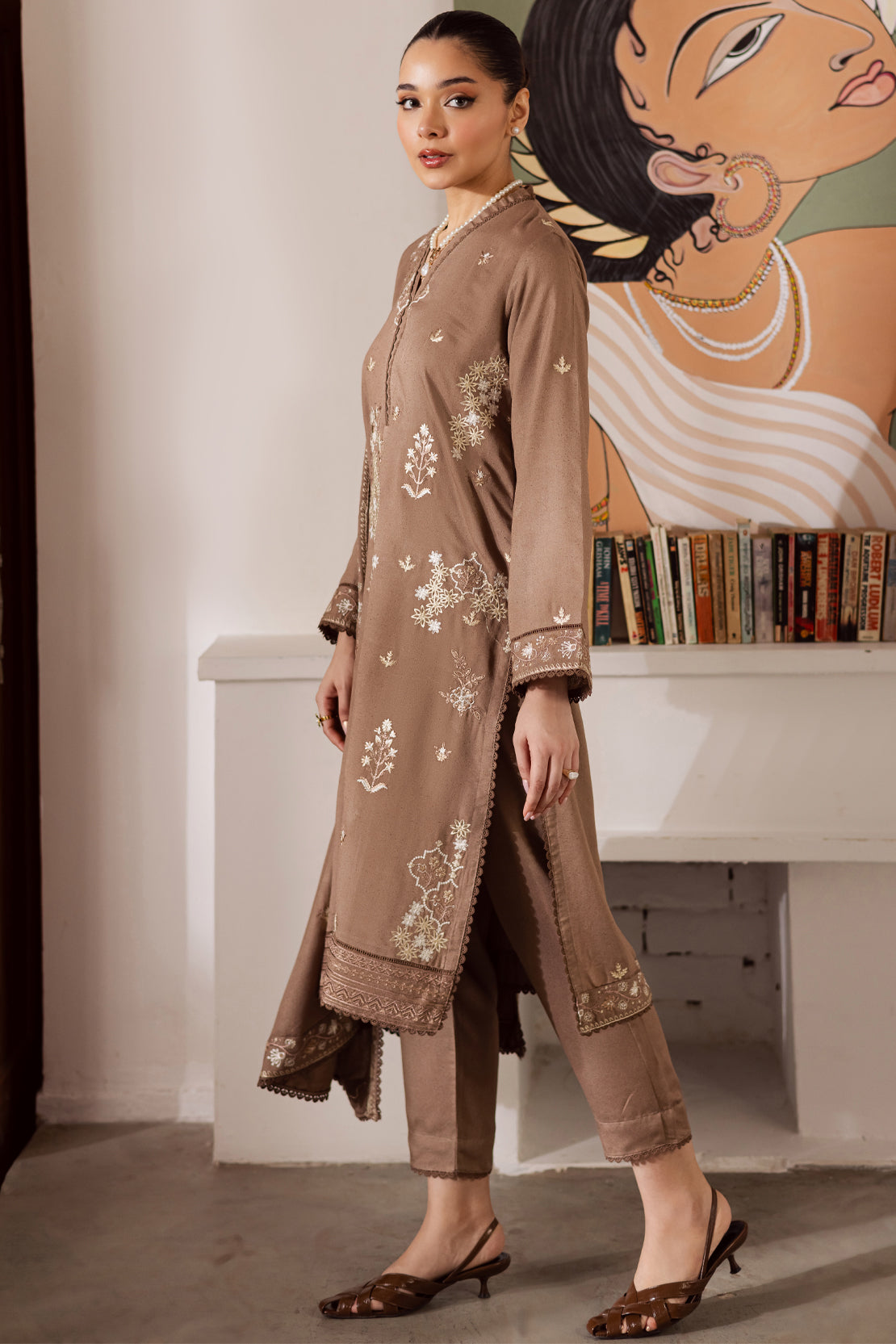 3 Piece - Premium Embroidered Karandi - 6668