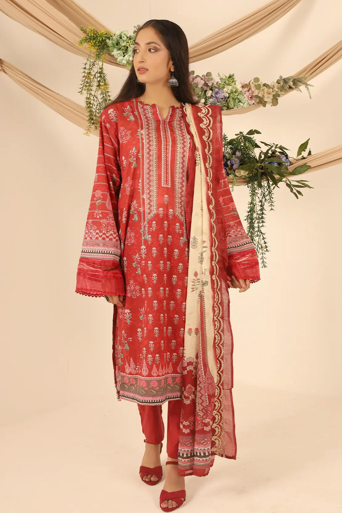 3 Piece - Digitally Printed Lawn - 7740