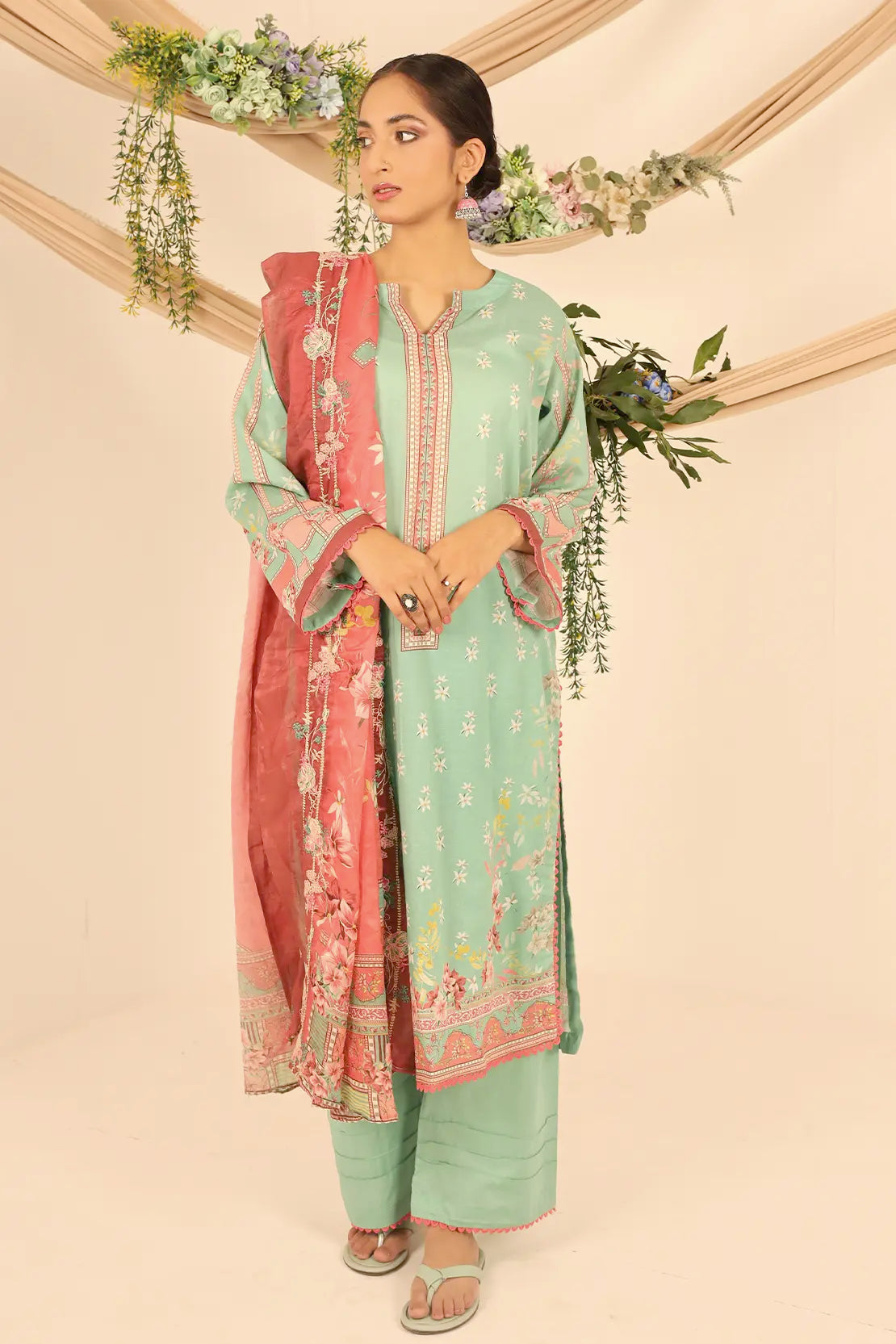 3 Piece - Digitally Printed Lawn - 7736