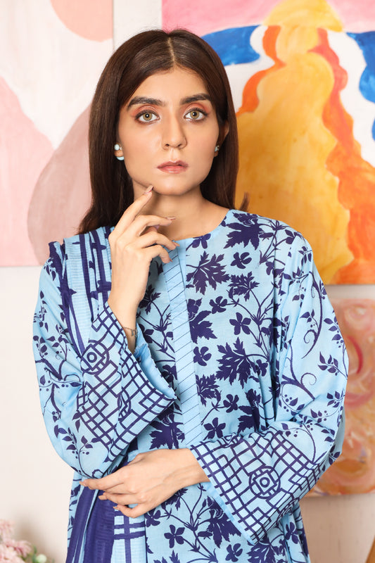 3 PIECE - DIGITALLY PRINTED PREMIUM LAWN - 2542