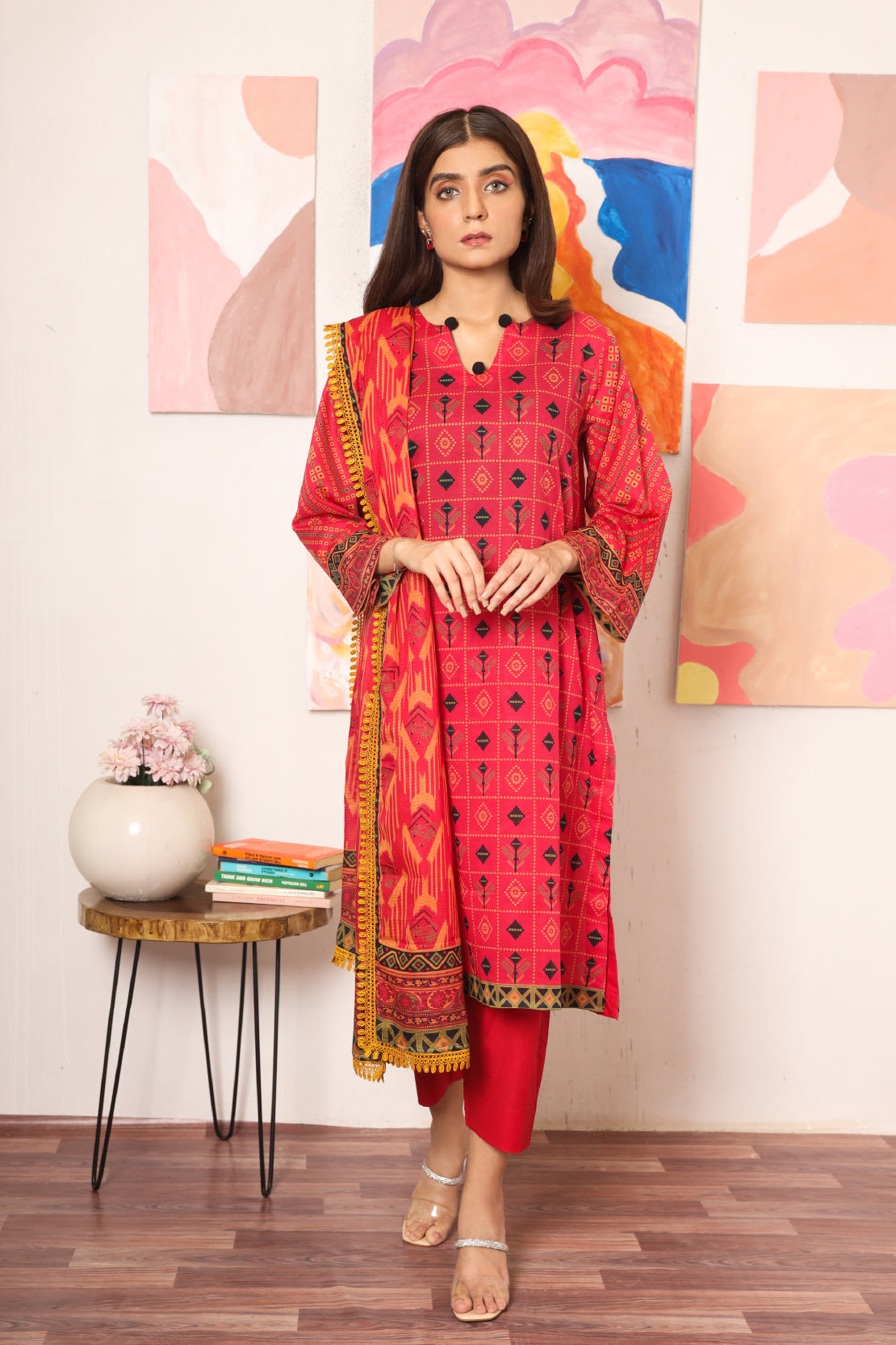 3 PIECE - DIGITALLY PRINTED PREMIUM LAWN - 2534